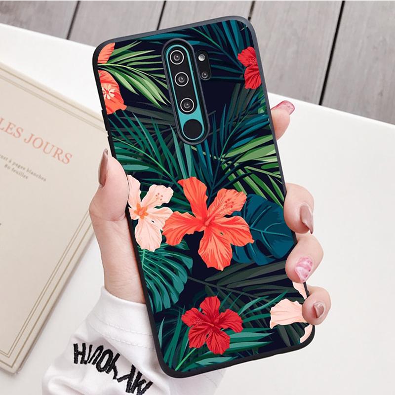 Retro květina z banánového listu, černý silikonový kryt na telefon pro Redmi Note 8 7 Pro S 8T pro Redmi 9 7A