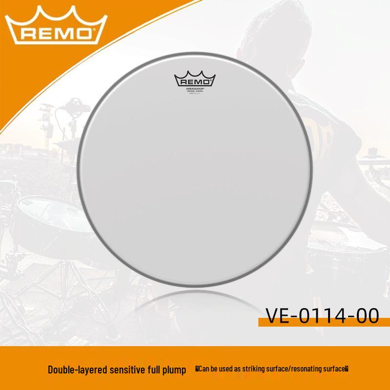 Allied Parts 14" REMO Sandblasted Swedish Drum Kit, Black and White Single Ply Resonance Drumhead