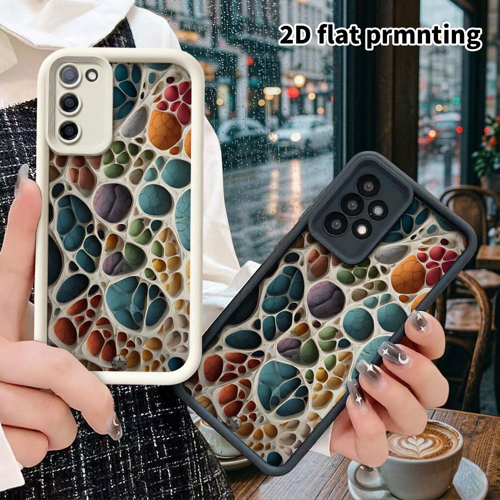 Phone Case: 2D Flat Samsung Galaxy A34 A35 M05 M06 S20 S22 S21 FE Plus 5G Tiered Protective Case, Colorful Texture, Christmas and Halloween Gift