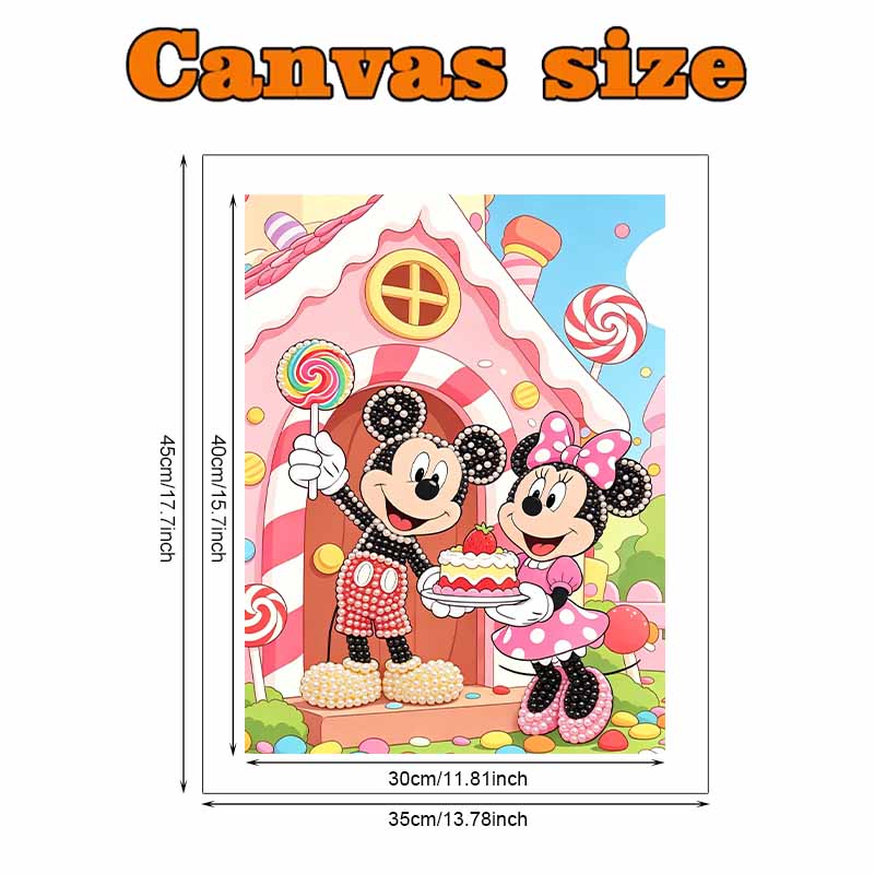 Disney Pearl Art Painting Mickey Minnie Candy House Wall Decor Gemstone Crafts Adult/Beginner Gift Creative Home Decor Unframed