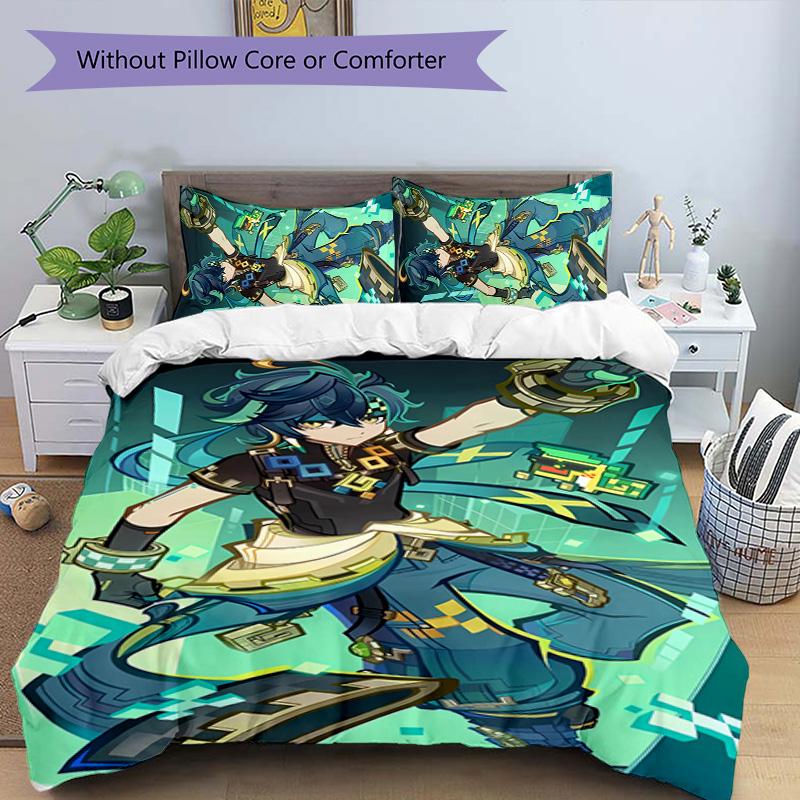 Kinich 3pcs Bedding Set Duvet Cover Closure Includes 1 Duvet Cover & 2 Pillowcases for All Seasons Bedroom Home Dorm Decor