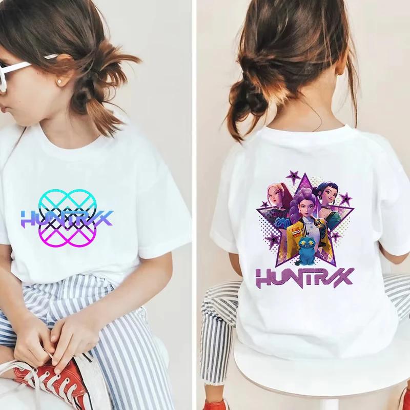 Kids T-Shirt Kpop Demon Hunter Graphic Tops Harajuku Korean Boys Girls Streetwear Short Sleeve Tees Children Clothing