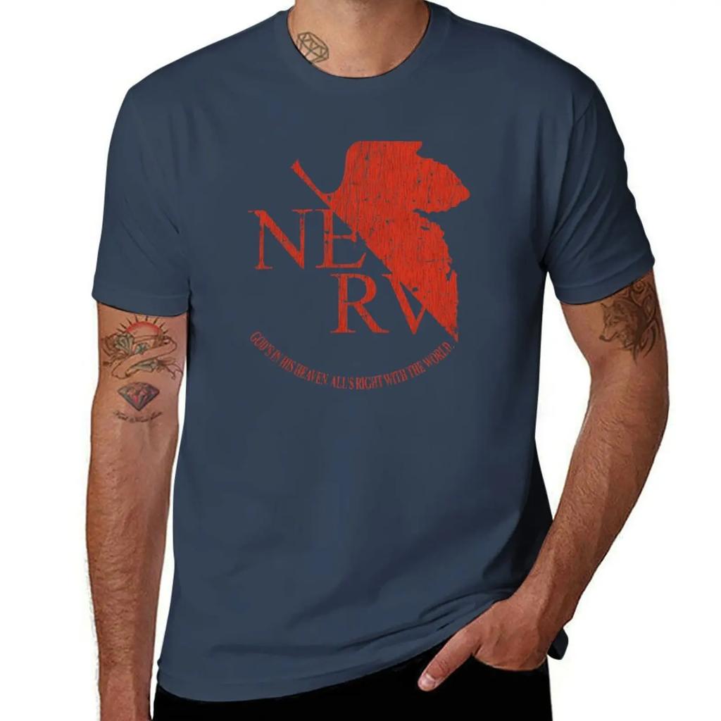 T-shirt NERV Evangelion basic abbigliamento boutique San Valentino nuovi regali e t-shirt articoli anime magliette allenamento uomo modello nuovo 2025