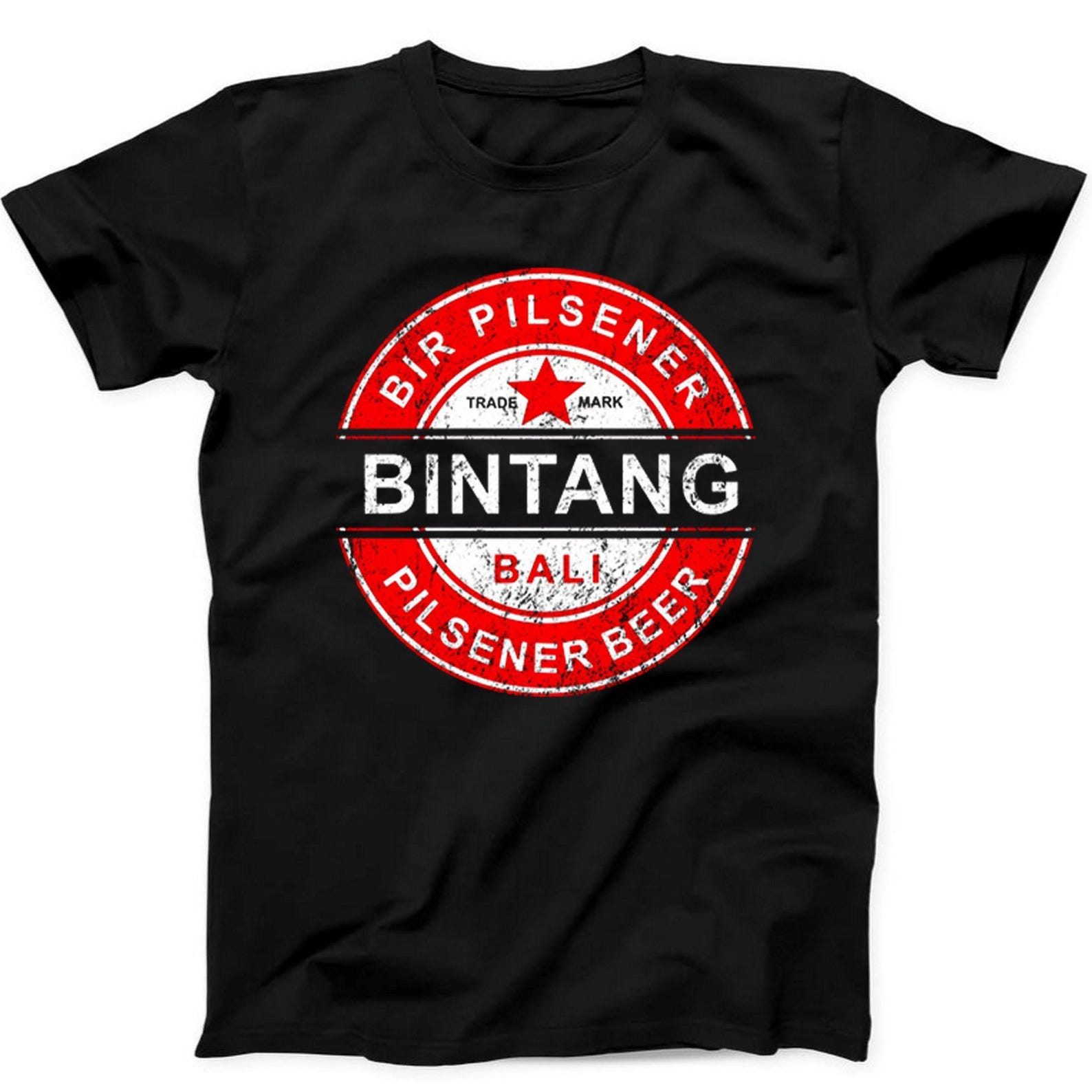Bintang Pilsener Beer Bali Gift Black Tee T Shirt 520 XL