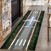 Airplane Runway Aviation Themed Long Runner Rug Kids Traffic Game Play Mat Non Slip Hallway Bedroom Household Floor Carpe