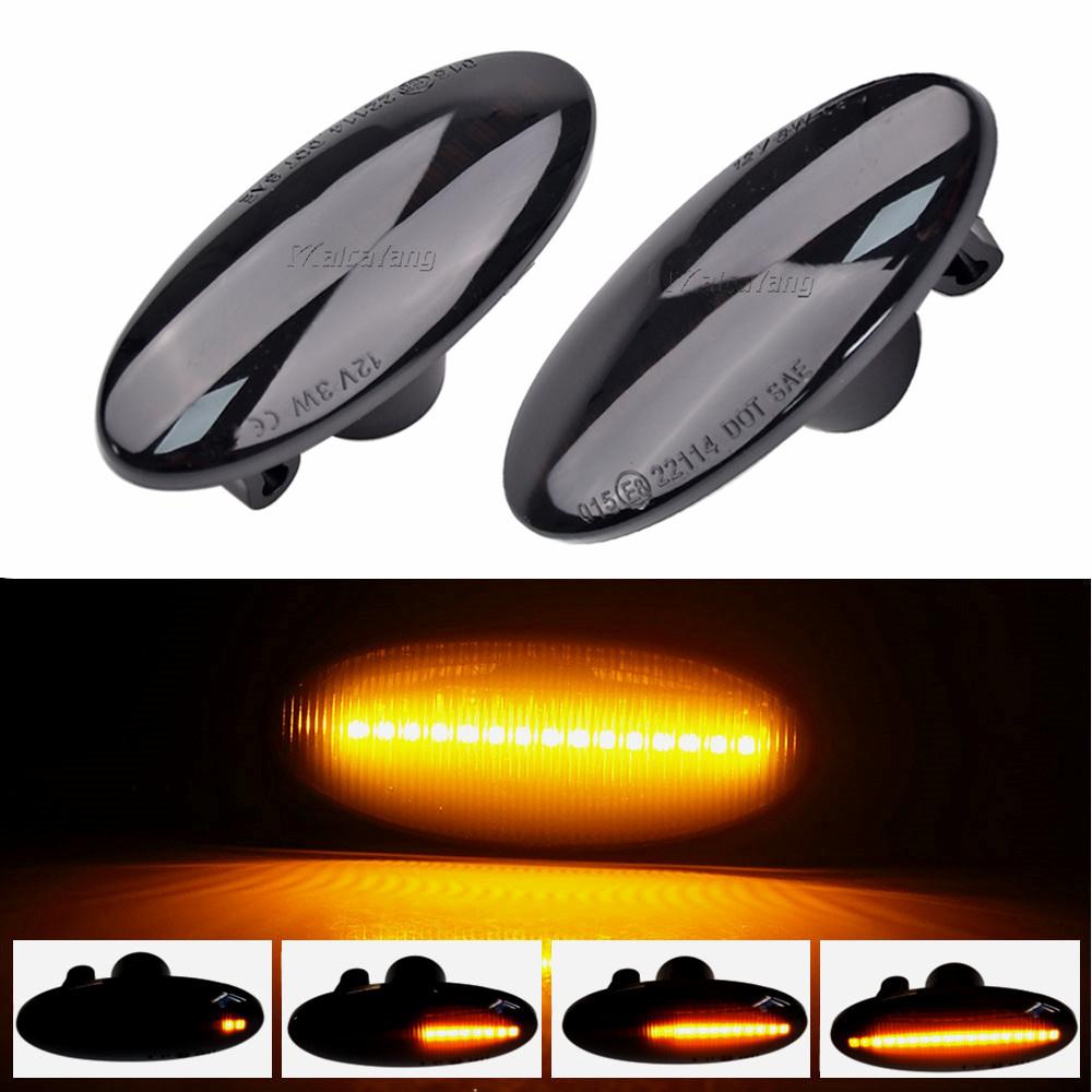E11 Car Dynamic LED Light Turn Signal Side Marker Lights For Nissan Qashqai J10 X-trail T31 Cube Juke Leaf Micra Micra K13