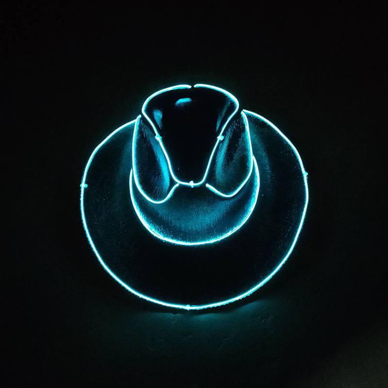 Iridescent LED Light-up Sequin Cowboy Hat for Christmas and Halloween Carnival
