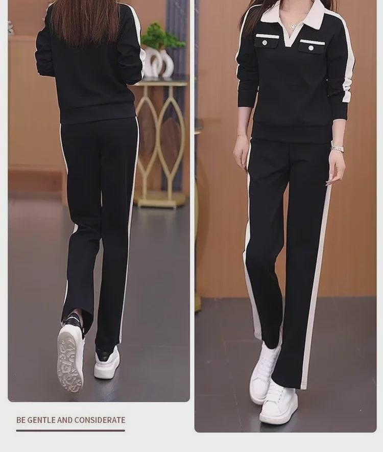 2024 Damen Casual Fashion Pullover Anzug: Frühherbstlicher Revers-Zweiteiler für einen jugendlichen Look