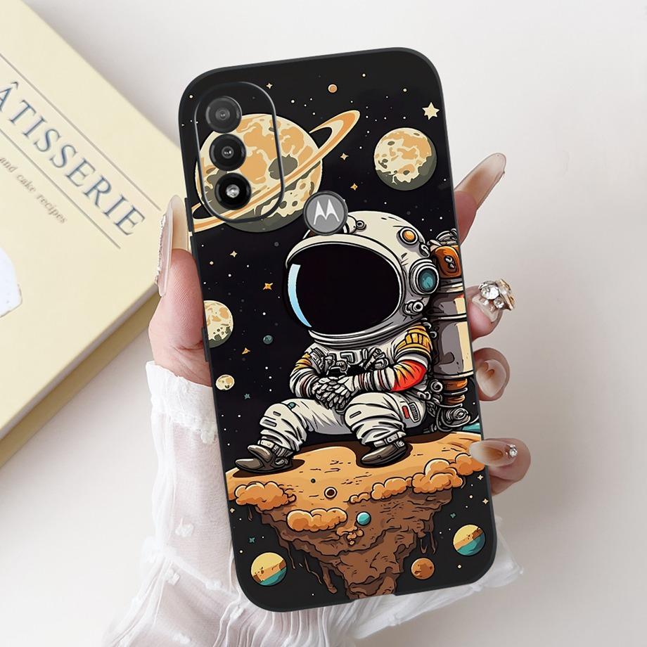 For Motorola Moto E20 E30 E40 E22 E22s E22i Phone Case Back Cover Soft Matte Silicone Slim Fundas Lovely Panda Rabbit Flower