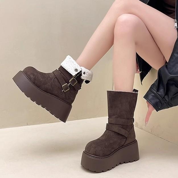 Fashion casual versatile Martin boots children 2025 autumn and winter new two wear platform fashion short boots snow boots cotton