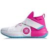 Li Ning All City 7 Hook and Loop High Top Basketball Shoes Men's White Pink ABAP105-6
