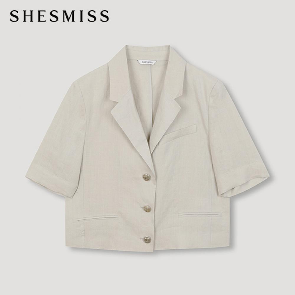 

She S miSS Льняная укороченная куртка с короткими рукавами Swwjkn21110 фунтов light beige/55