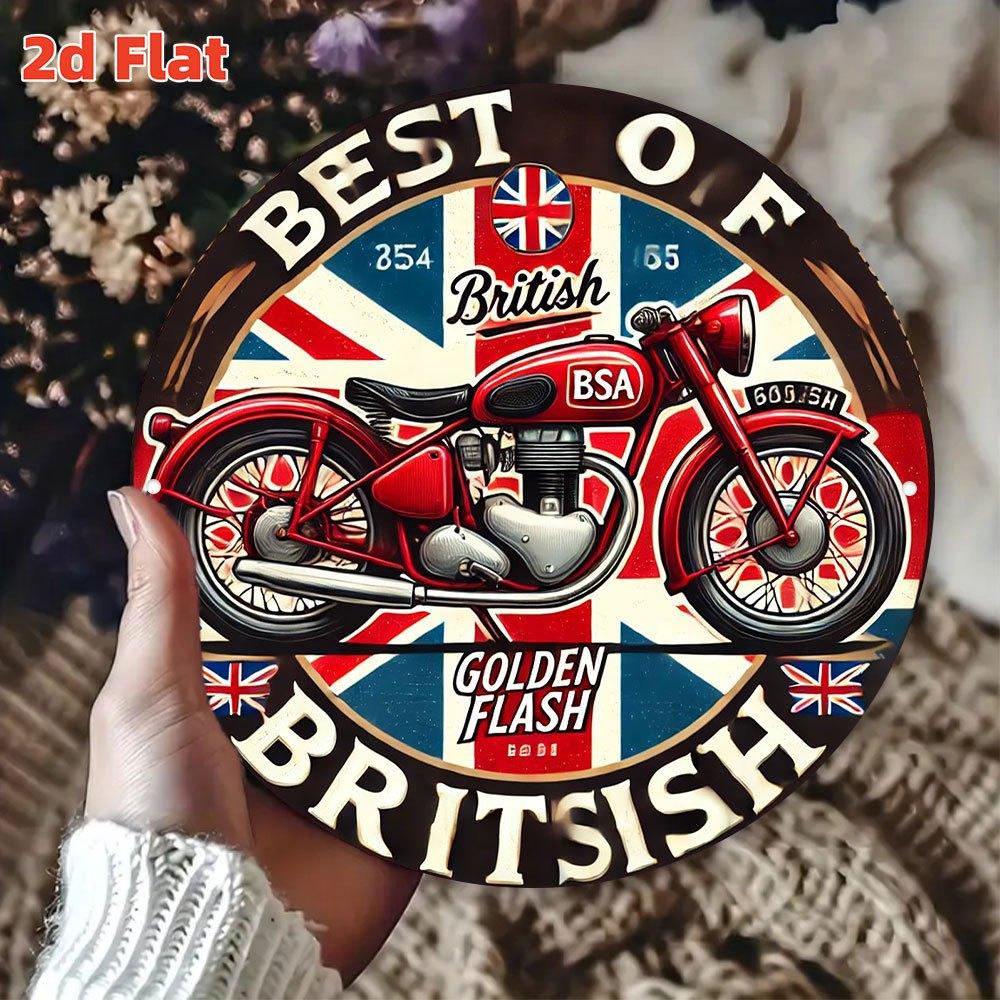 D Flat British Classic Motorcycle Decorative Painting Vintage MotorcycleGentlemans Ride Collection Display Motorcycle Wall