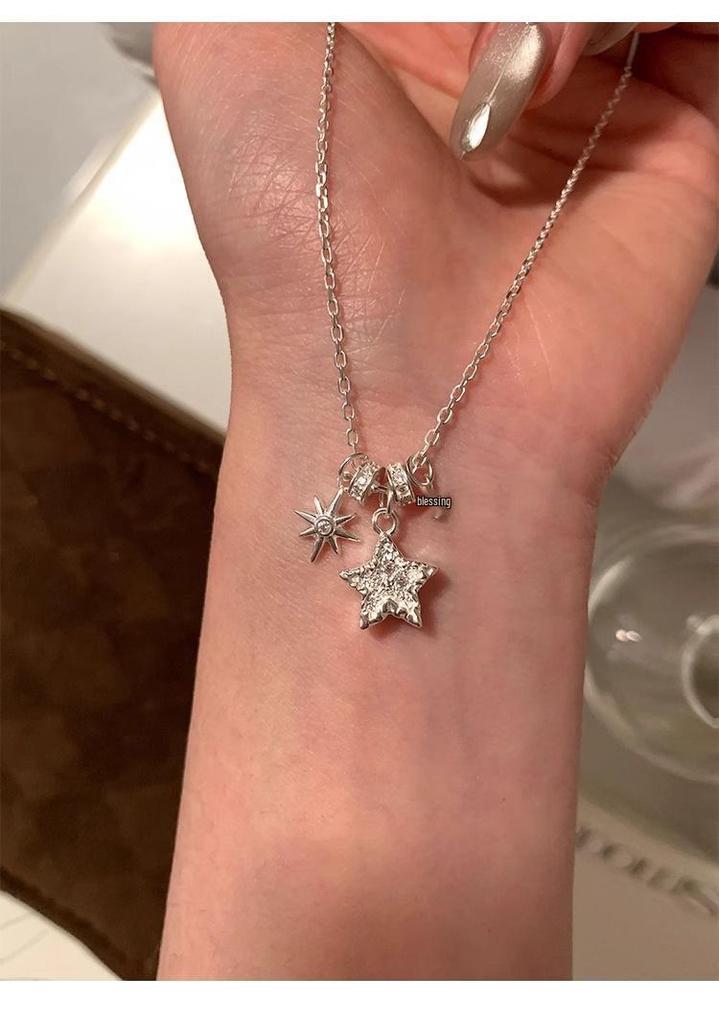 S925 Sterling Silver Star Pendant Necklace - Versatile Luxury Clavicle Jewelry for Women