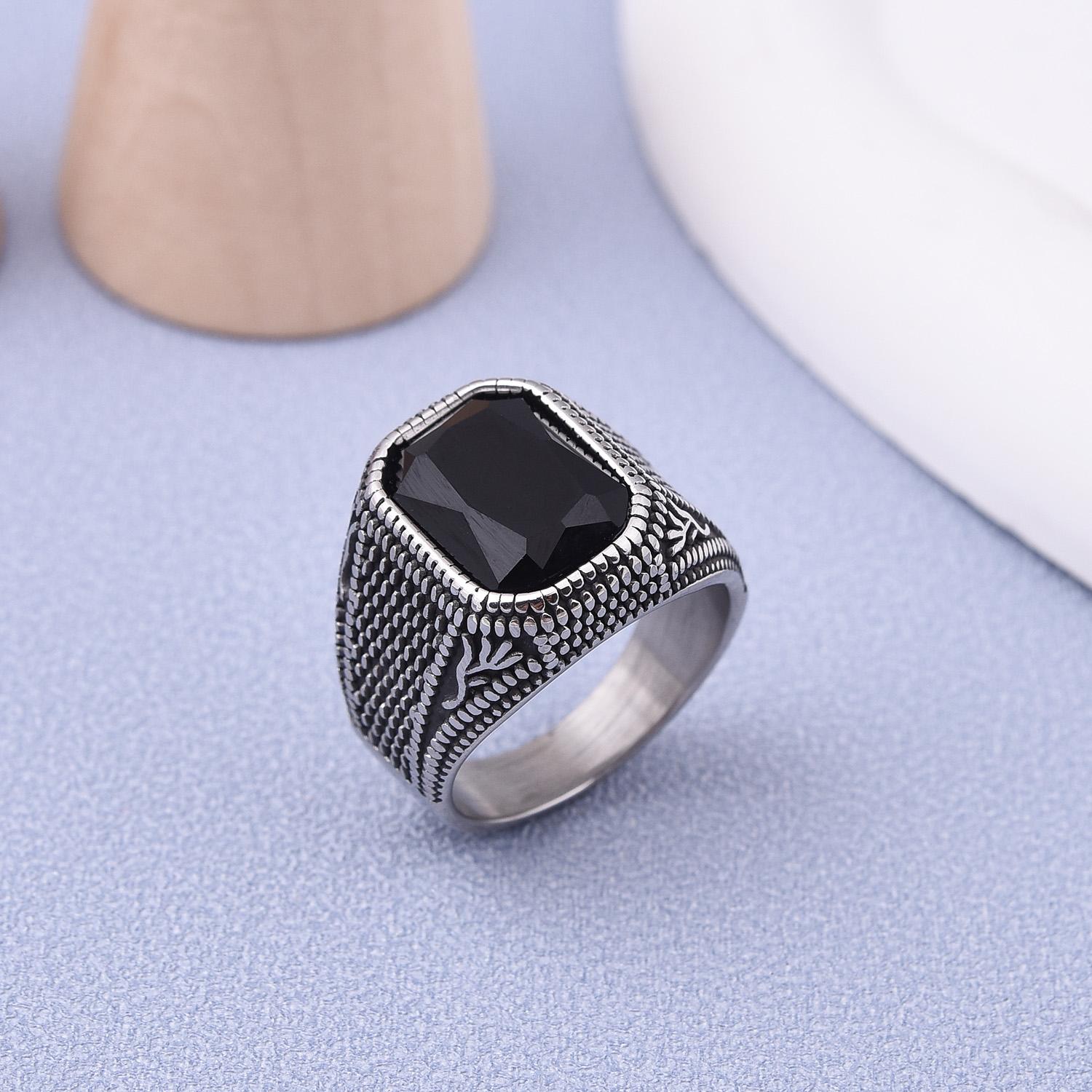 

R3271 Men 316LStainless/Titanium Steel Rings Classic Trend Jewelry High Quality Product 11 чорний