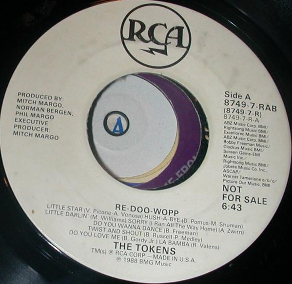 

7inch Record TOKENS - Re-Doo-Wopp 87497RABPROMO RCA 1988 US Rock Used