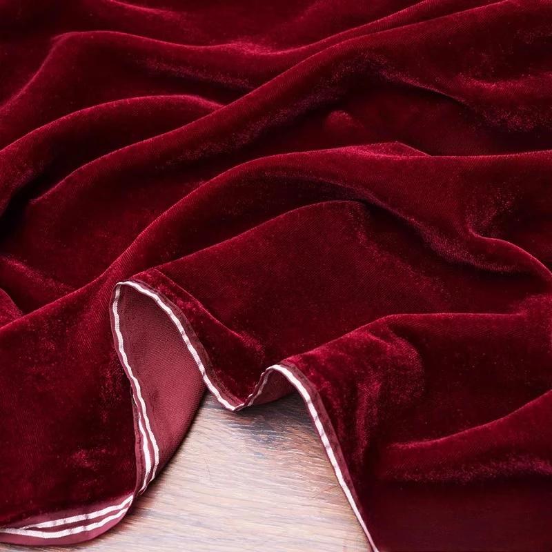 Non-elastic Woven Velvet Designer Fabric for DIY Sewing Dress Set,Half Skirt, Wide-leg Pants, Cotton-like Lustrous Velvet Fabric