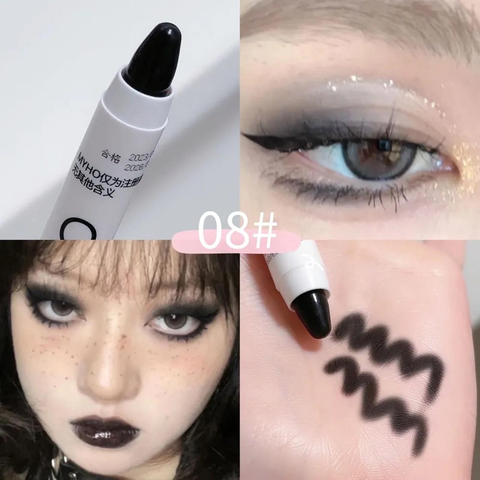

Highlight Pen With Glitter Pearl Lazy Flash Eye Silkworm Pen One Size чёрный
