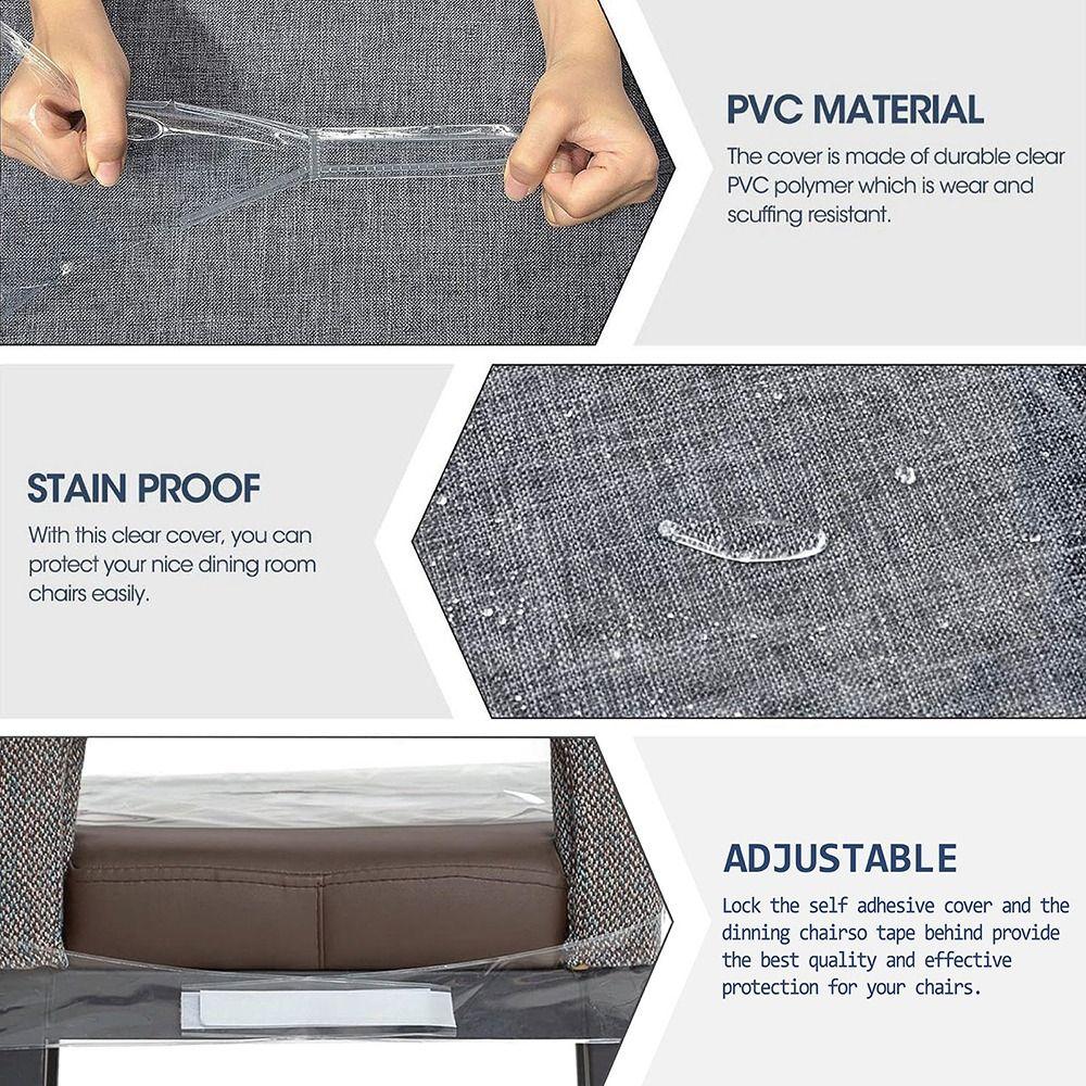 Clear Plastic Transparent Chair Cover PVC Furniture Protector Durable Seat Cover  Household