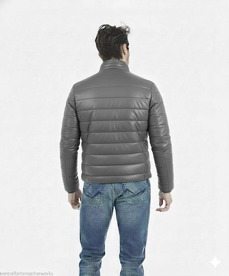 

Классическая байкерская куртка из овчины, кожаная, мотоциклетная, стильная, повседневная, мужская, из натуральной мягкой кожи, серая, ручной работы 3XL серый