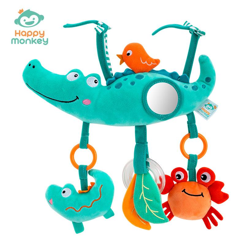 

Baby Stroller Crib Activity Toy – Colorful Animals, Soft Plush Rattle, Brain Development & Sensory Play Gift