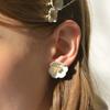 Camellia Flower Pearl Ornament Earrings