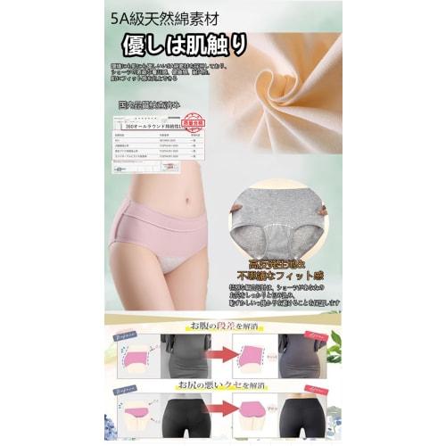 Raiplus Women's Cotton Sanitary Panties Set, 5-Piece Set (Size L)