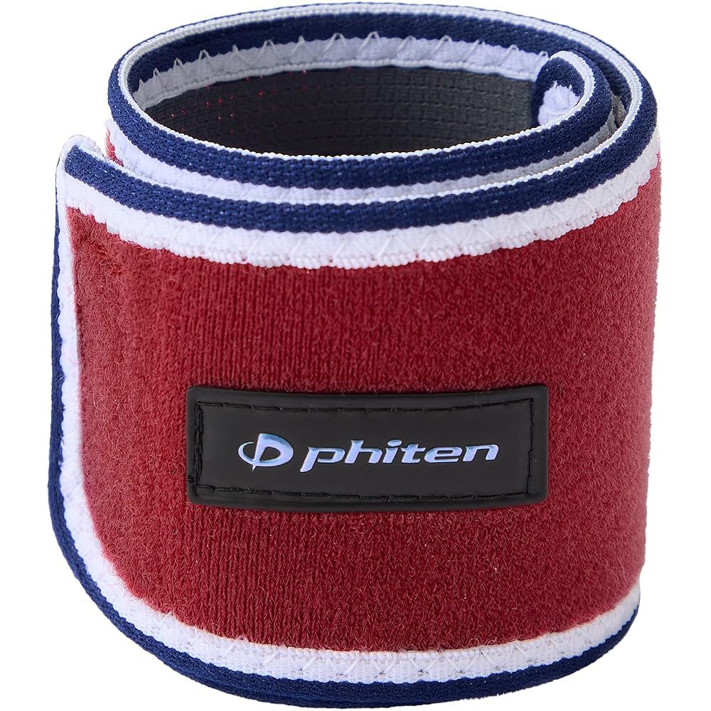 Phiten Rakuwa Band 30cm Burgundy 2-Pack Moisture Wicking Velcro Support Brace for Wrist Ankle Sports Performance