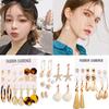 9 Style Pearl Heart Love Dangle Drop Hoop Kolczyki Geometryczny trójkąt Stud Kobiety Moda Biżuteria