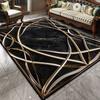 Light Luxury Black Gold Carpet for Living Room Modern Washable Bedroom Decoration Lounge Rug Parlor Entrance Door Mat Cloakroom