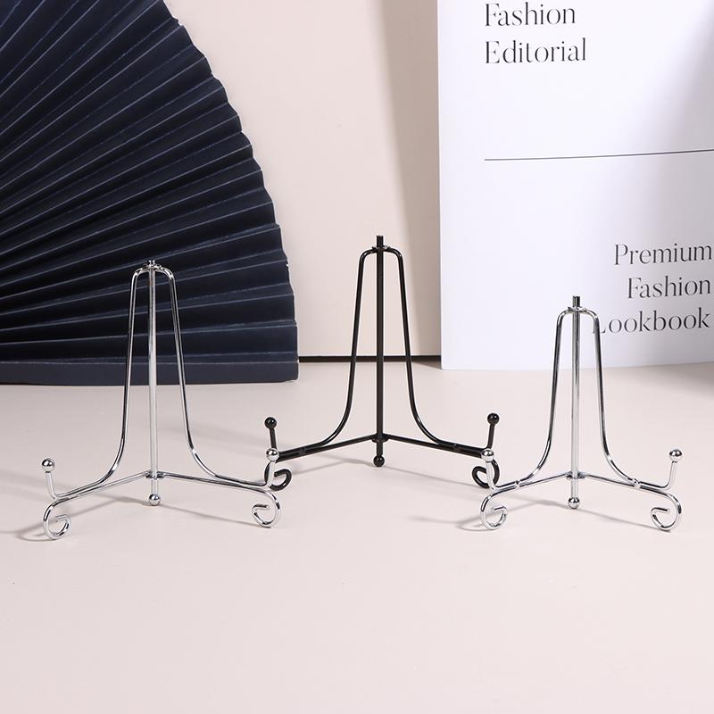 Black Sliver Iron Easel Display Stand Book Holder Photo Pedestal Bowl Dish Frame Picture Plate Rack Easel Crafts Bracket