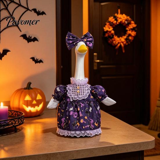 Easy to Change Goose Outfit 1 Set Christmas Porch Outfit, Lace Princess Dress, Halloween Fabric Dress Costume for 23 Inch Statue, Garden Lawn