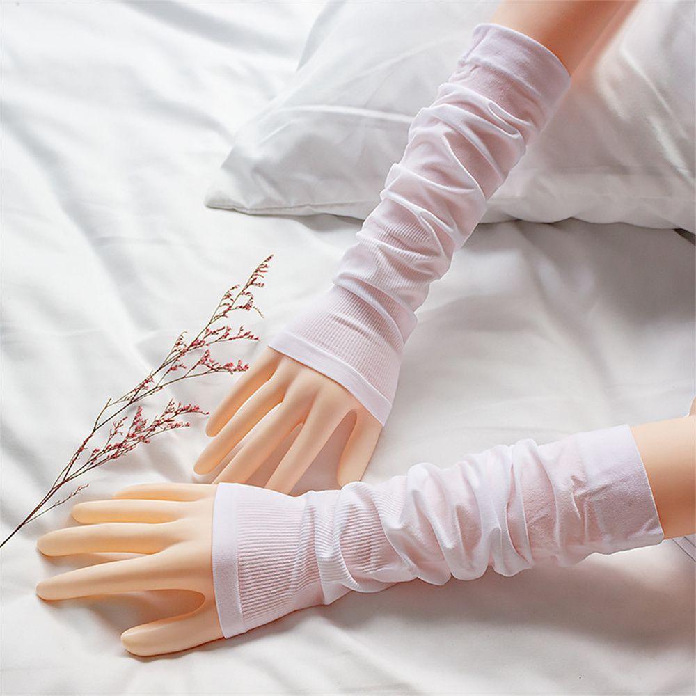 Sport Outdoor Anti-Slip Sunscreen Gloves UV Sun Protect Arm Sleeves Ice Silk Sleeve