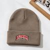 Autumn and Winter Embroidery Pullover Hat Alphabet Knitted Hat Backwoods Couple Warm Cold Hat American Versatile Wool Hat