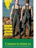 Waterproof Nylon Wading & Rain Pants - One-Piece Design for Fishing and Tide-Pooling.