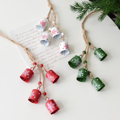 Campanillas de Navidad Colgantes Campanas de Vaca con Diseño de Copo de Nieve Campanas Jingle para Ventana Decoración de Árbol de Navidad Fiesta Festiva de Invierno