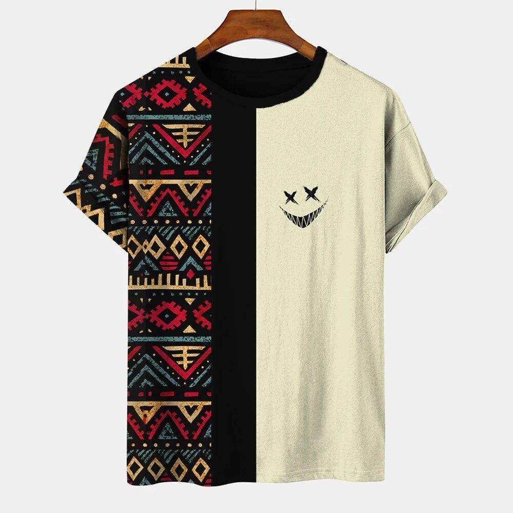 Men's T-shirt Harajuku Print Clothing Fashion O-Neck Tee Oversized T-shirt Summer Short Sleeve Streetwear Casual T Shirt For Men