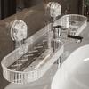 Kitchen Sink Faucet Organizer Suction Cup Sponge Holder Large Capacity Easy to Install Multi-Purpose Organizer Drain Rack