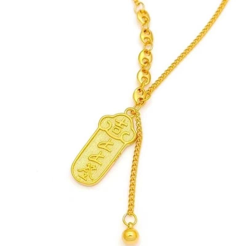 Lucky To Sign the Necklace, Good Meaning, Transshipment Women's Pendant, Light Luxury Niche Design, Fashionable and Simple Collarbone Chain