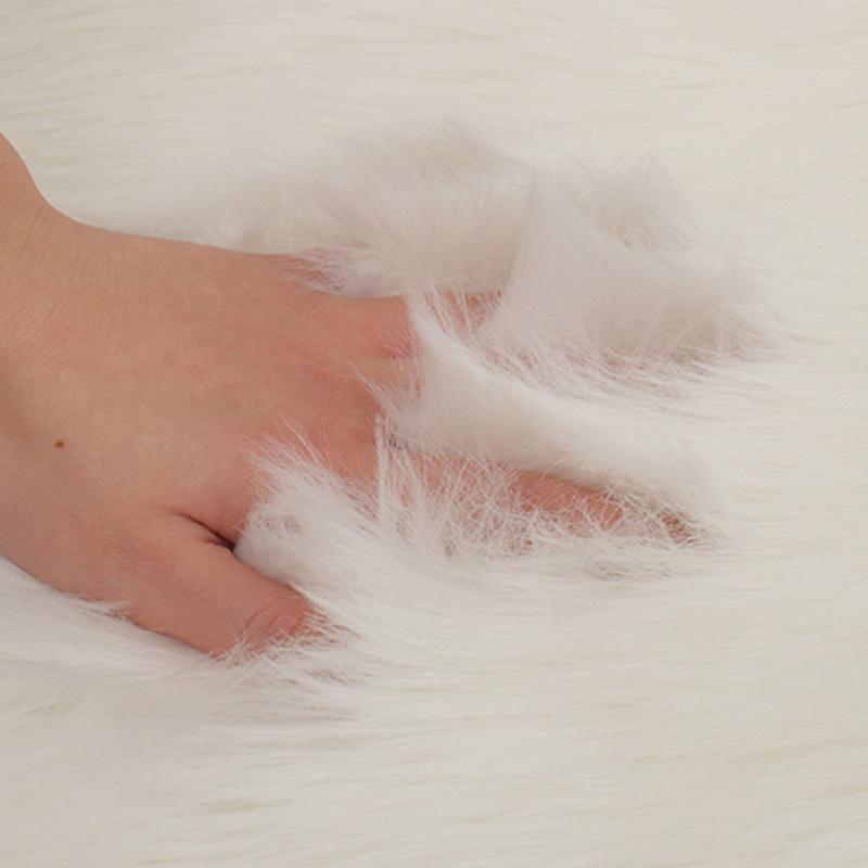 Leather Rabbit Skin Fur Throw Patchwork Blanket Warm Soft Furry Area Rug for Living Room Decor