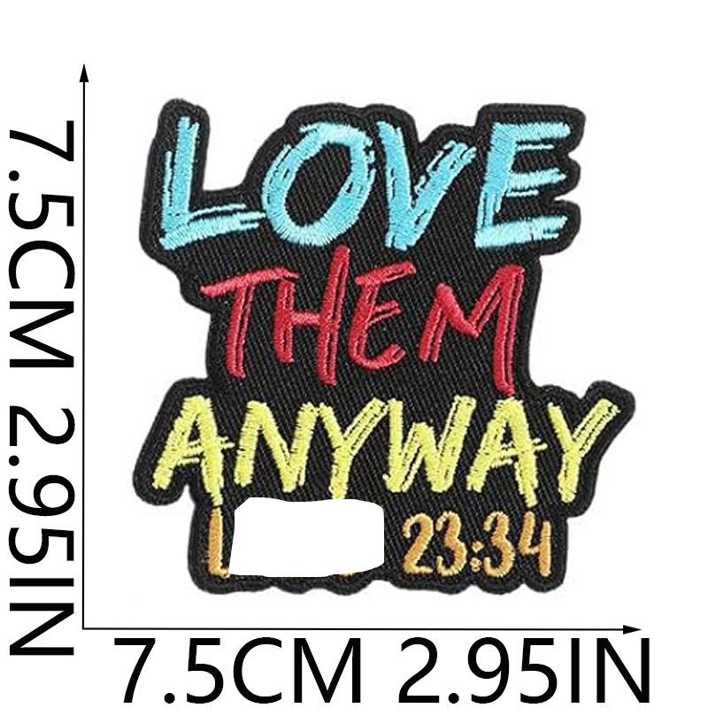 Encouraging Quotes Embroidery Cloth Sticker Inspirational Words Patch Sticker Computer Embroidery Label English Alphabet Embroidery Chapter Sticker Ir