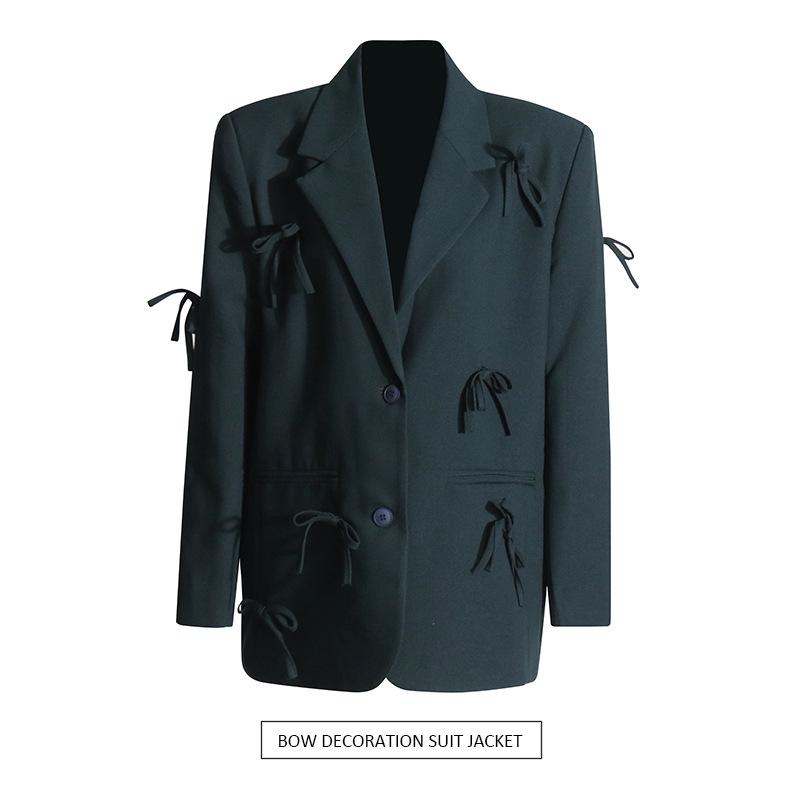Summer 2026 Women's Casual Blazer with 3D Bow Patchwork Design