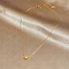 Gold Plated Stainless Steel Hollow Heart Pendant Necklace for Women