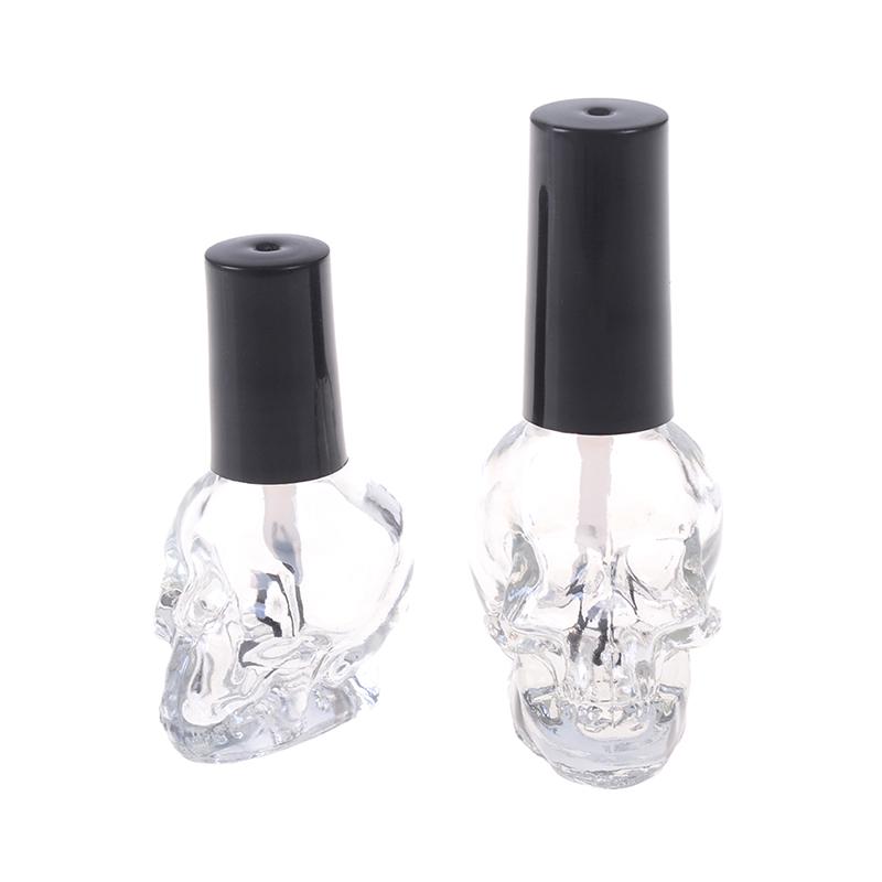 10/15 ml prázdna fľaštička na lak na nechty, číre sklo, s kefkou, plniteľná, naparovaná hlava