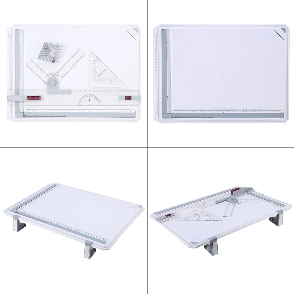 Multifuctional A3 Drawing Board Table Pad with Parallel Motion and Adjustable Angle Rulers Scho