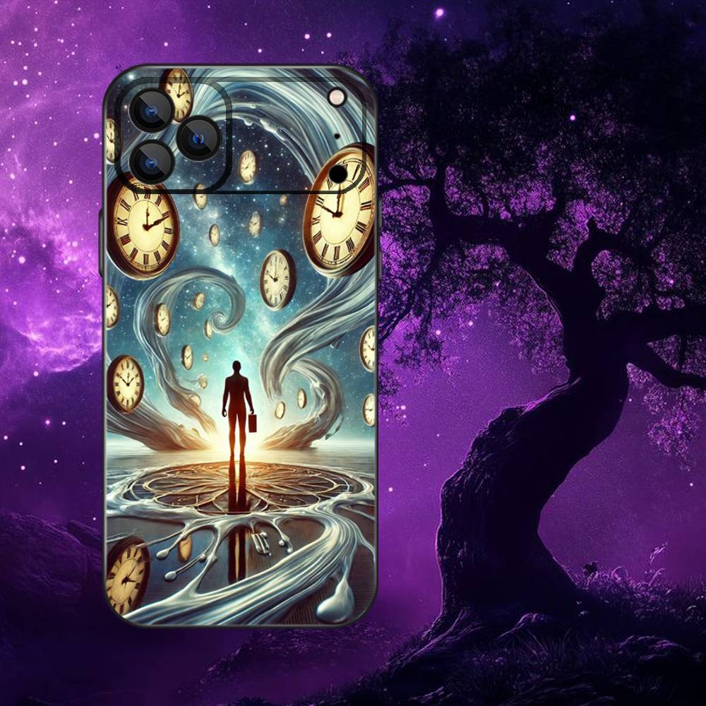 Starry Sky Art Trees Phone Case For iPhone 17,16,15,14,13,12,11,Pro Max,XSX,,XR,SE,Mini,8,7,Soft Silicone Black Cover