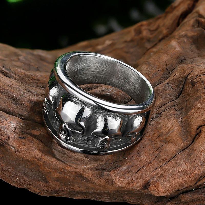 Free Shipping Style Stainless Steel Gothic Accessories Lost Skull Ring Anel Masculino Punk Jewelry Boyfriend Gift