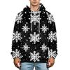Men's Christmas Print Flannel Hoodie Plus Size Casual Hooded Sweatshirt for Fall and Winter