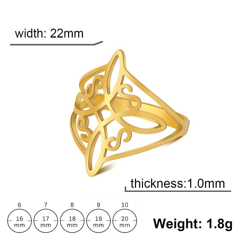 LIKGREAT Witch Knot Ring for Women Men Stainless Steel Wiccan Celtic Knots Witchcraft Good Luck Protection Amulet Jewelry Gift