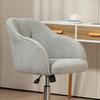 Home Office Chair, Ergonomic Desk Chair with Rocking Function, Teddy Velvet Look, 56 X 61 X 86 Cm, Grey